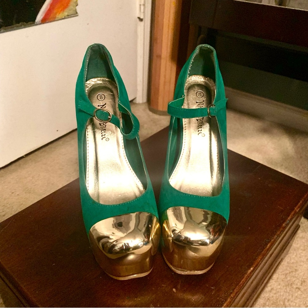 Turquoise Platform Heels - Picture 2 of 4